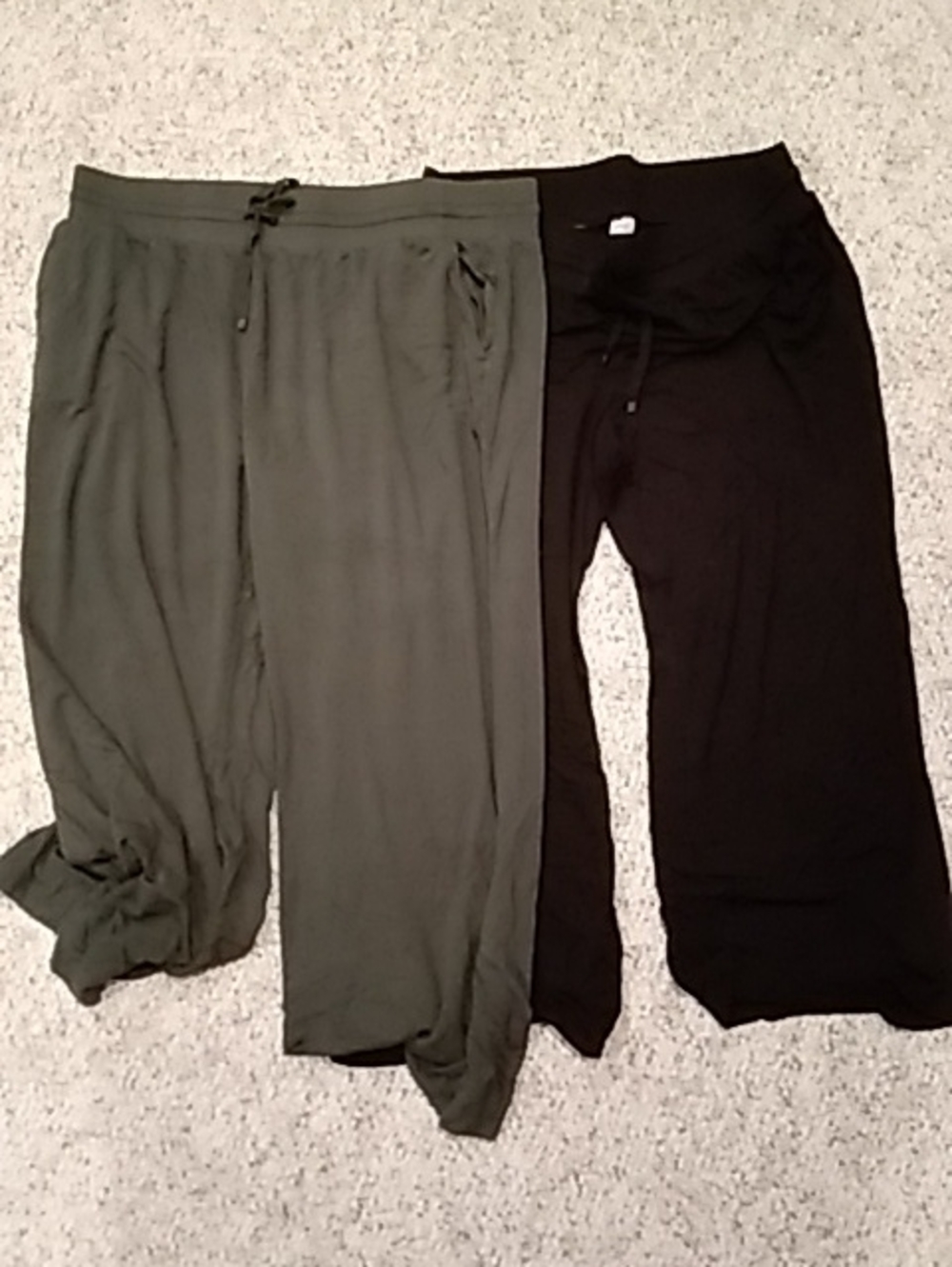 Terra & Sky Olive and Black Pull-On Joggers Duo